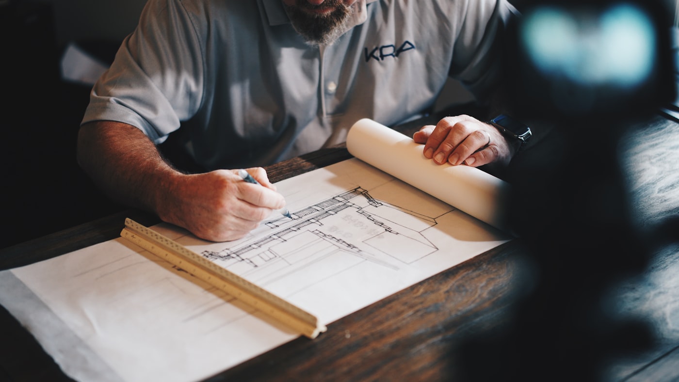 Reviewing plans on site