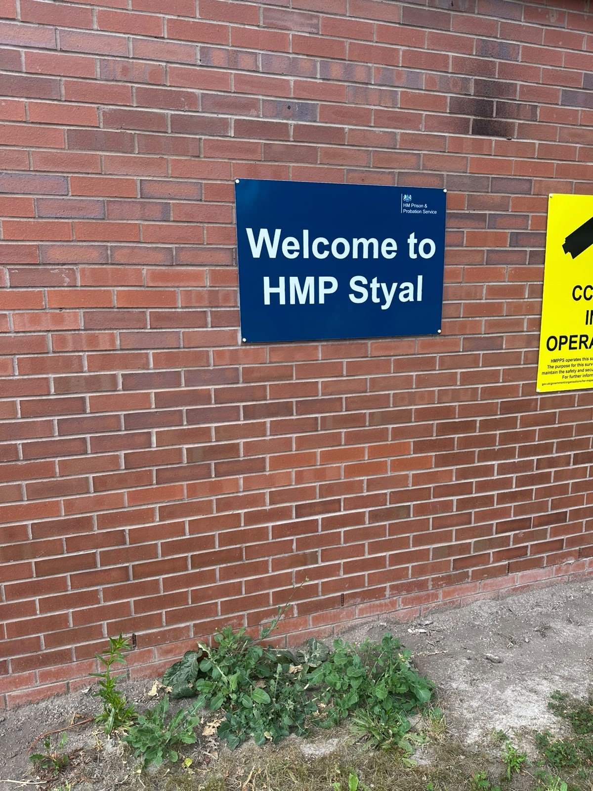Welcome to HMP Styal sign at the entrance to the prison